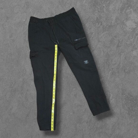 Y2K Akademiks Black Taper Streetwear Cargo Jogging Pants Large - Picture 7 of 7